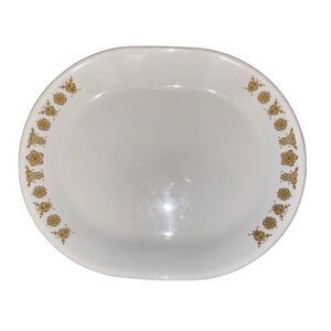 Vintage Corelle Corning Butterfly Gold oval serving platter plate USA‎